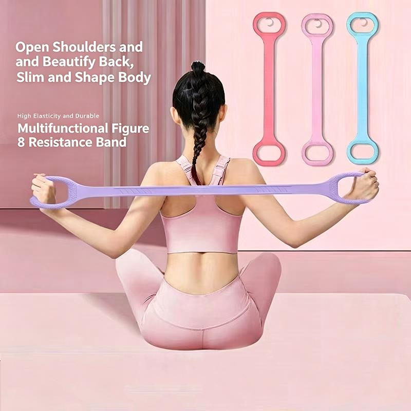 Pilates Bar Kit With Resistance Bands - 1/3 adet 8-şekilli direnç bandı, sırt