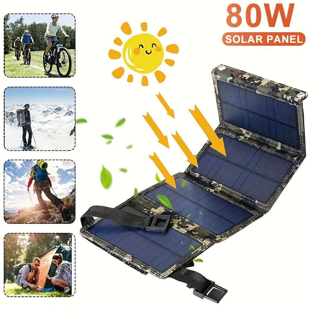 Camping - Güneş Paneli 80W Taşınabilir Katlanabilir Güneş